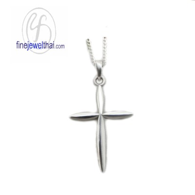 จี้ทองคำขาว  จี้ไม้กางเขน- P1092WG